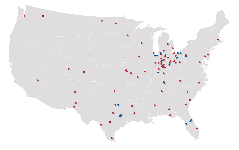 Usa Map of federal projects and design centers