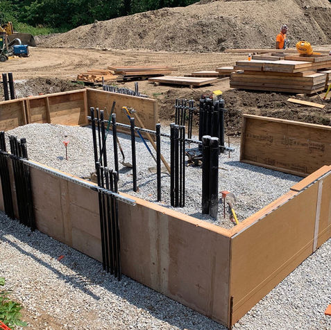 Utility infrastructure engineering services for building foundation