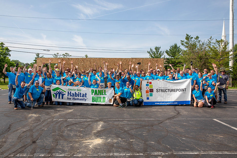 American Structurepoint team at a Habitat for Humanity build.