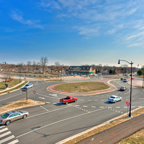 Modern roundabout showing American Structurepoint expertise.
