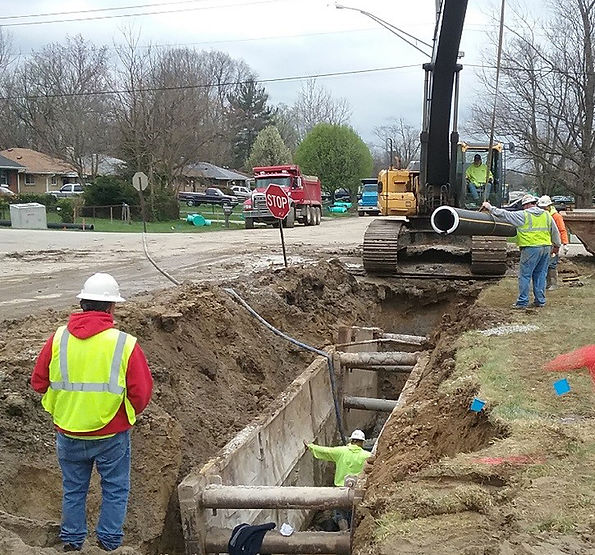 American Structurepoint utility trench construction site.