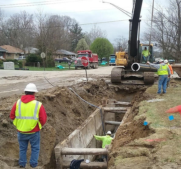 American Structurepoint utility trench construction site.
