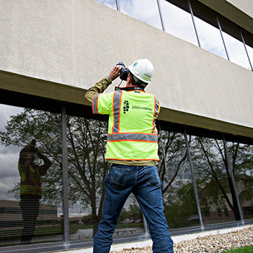 Engineer performing forensic structural engineering services.