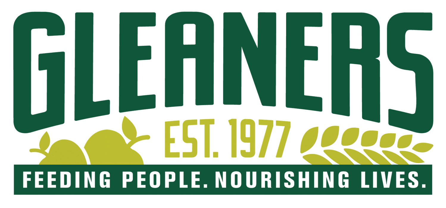 Gleaners logo: Feeding People. Nourishing Lives. Est. 1977