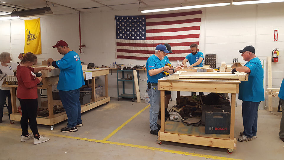 Team building with employee benefits and perks in a workshop.