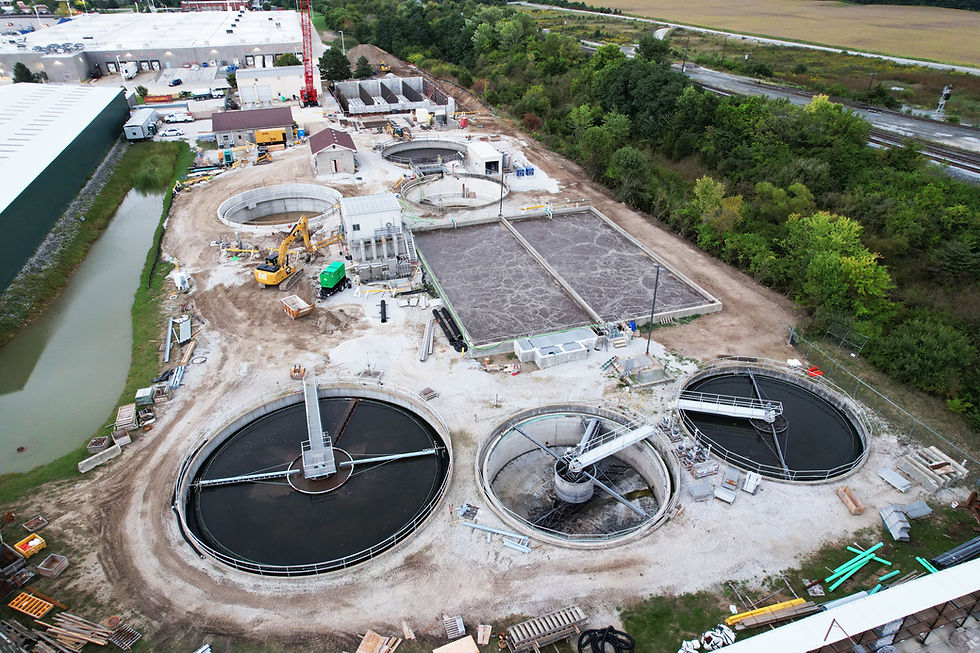 Aerial view of American Structurepoint utility project.