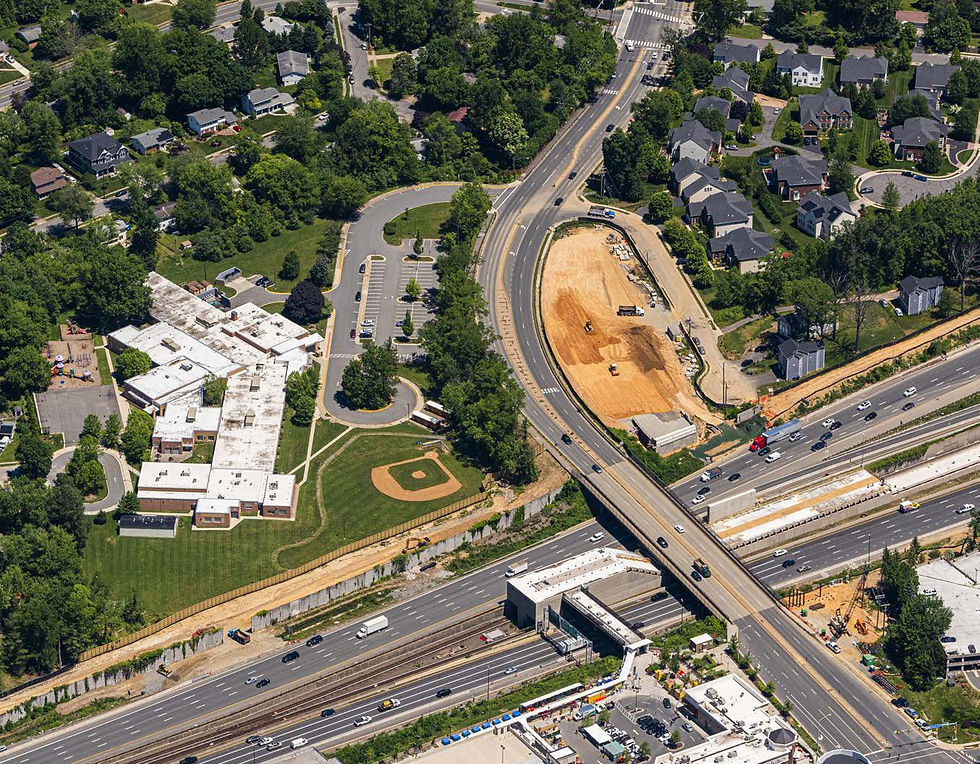 Aerial view of an American Structurepoint infrastructure project.
